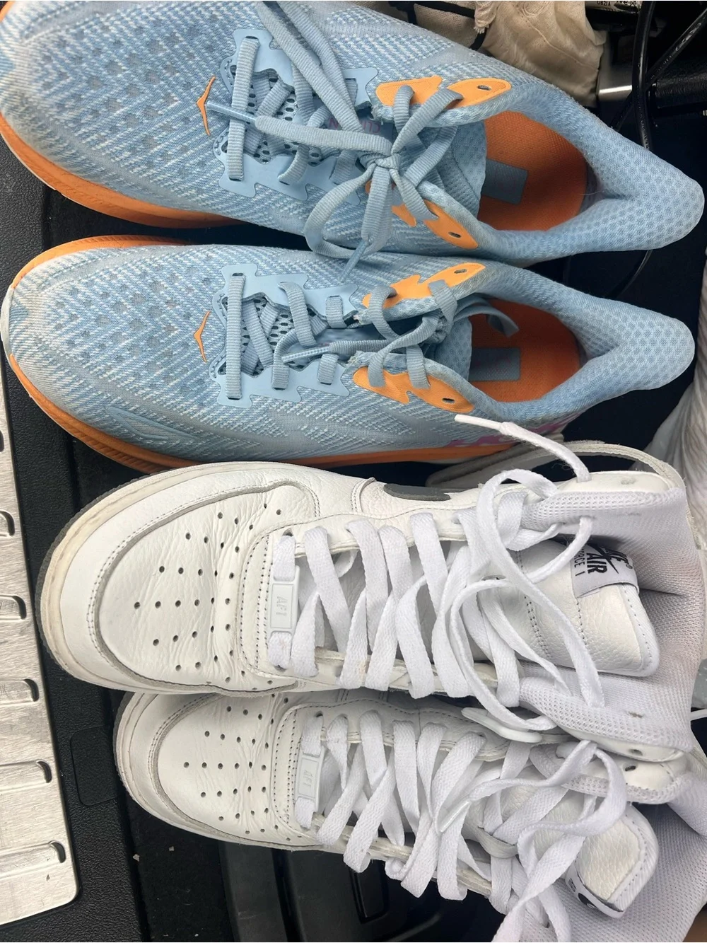 Hoka Women's Light Blue & Orange Running Shoes
